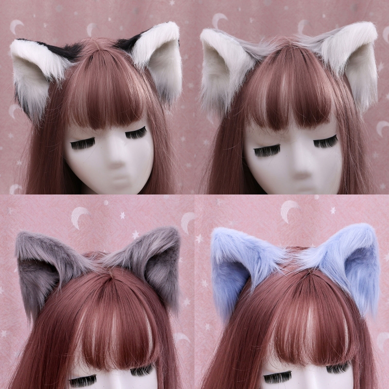 Lovely Furry Animal Beast Ears Hair Clip Anime Lolita Wolf Cat Cosplay Hairpins