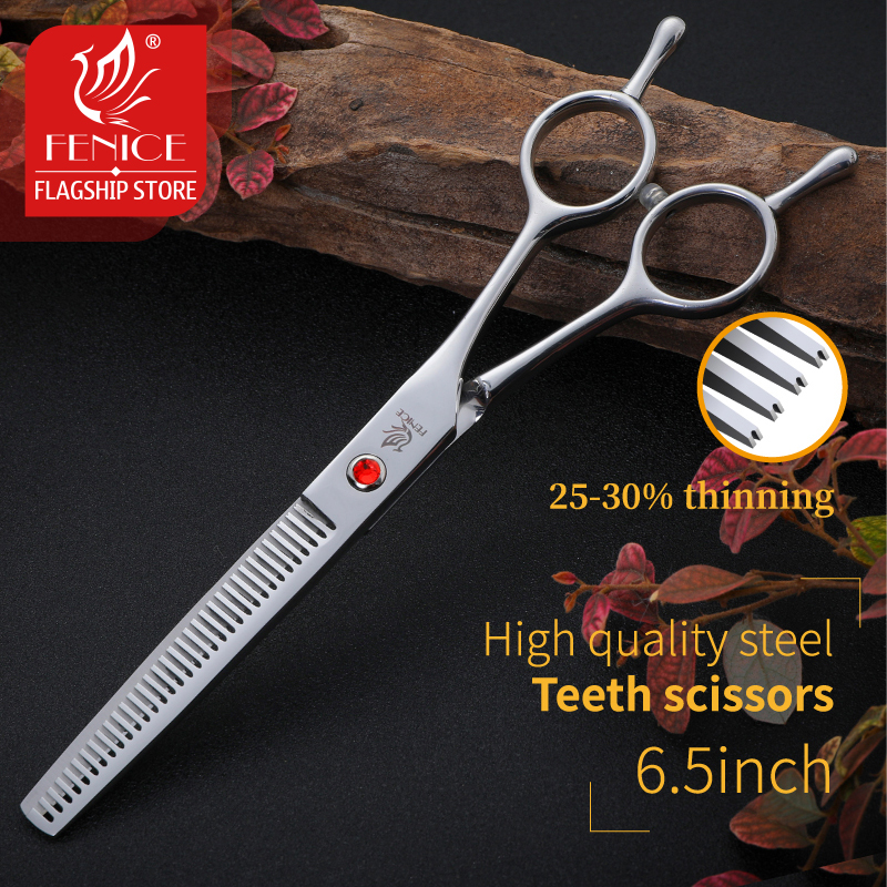 Fenice Dog Scissors 6.5 inch pet dog grooming scissors pet thinning trimming scissors shears for dogs 25-30% rate