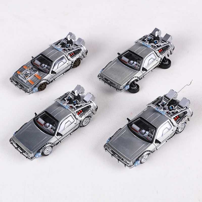 MJ 1 64 DeLorean DMC I II III Back To The Future Time Machine Mr.Fusion Diecast Toy Vehicle Car ModelXJ241109
