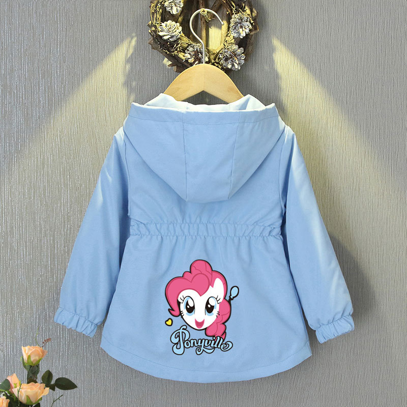 Designer Children's girls' waisted jacket, spring and autumn clothing, 2025 new blue top, windbreaker, free shipping