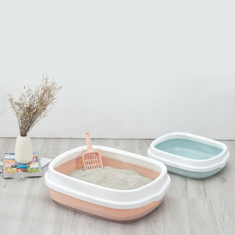 Cat Dog Tray with Scoop Excrement Training Sand Litter Box Pet Toilet Bedpan 1 Set Cat Litter Box Anti-Splash Dog Toilet
