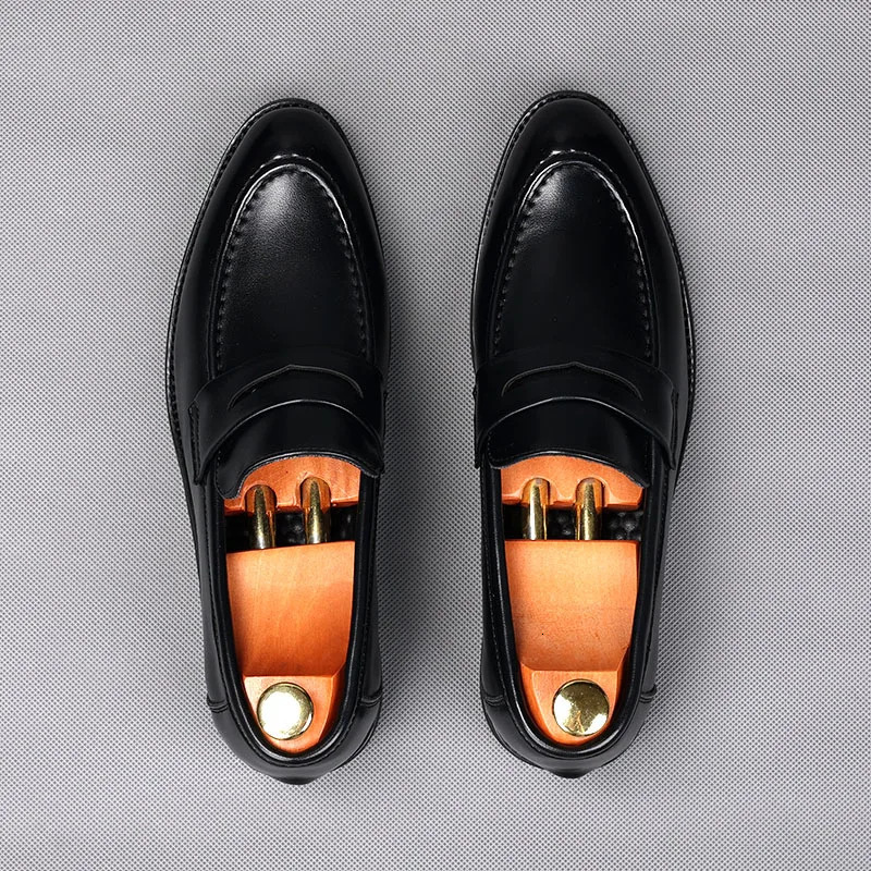 er Mens Balck Penny Loafter Leather Shoes Male Wedding Dress Prom Homecoming Oxford Footwear 241108