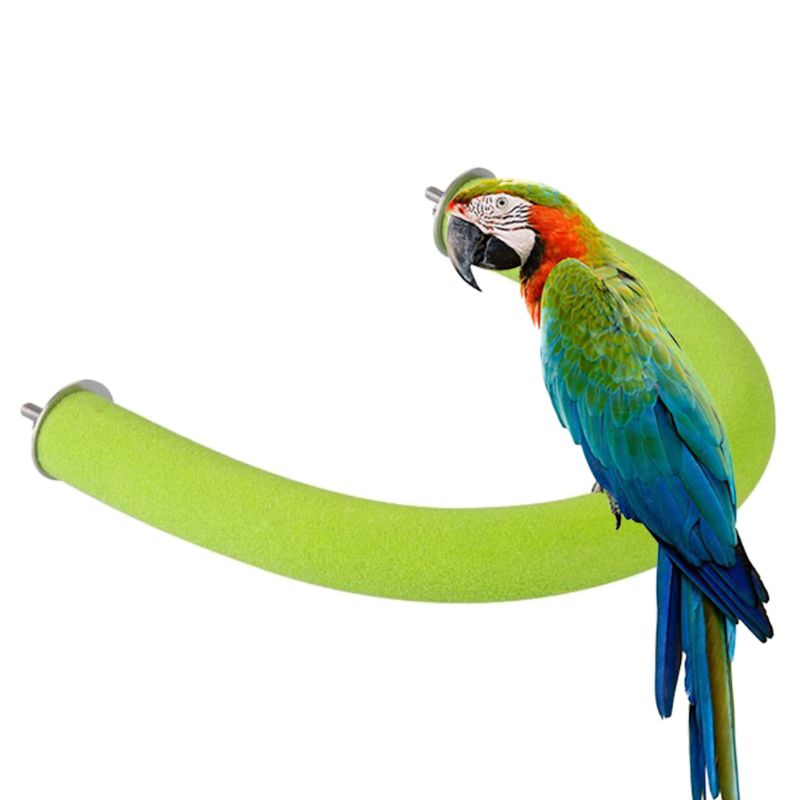 Bird Parrot Perch Stand Rough Surfaced Wooden U Shape Nail Perches Claw Grinding Stick Cage Toys for Cockatiel Parakeet Conure
