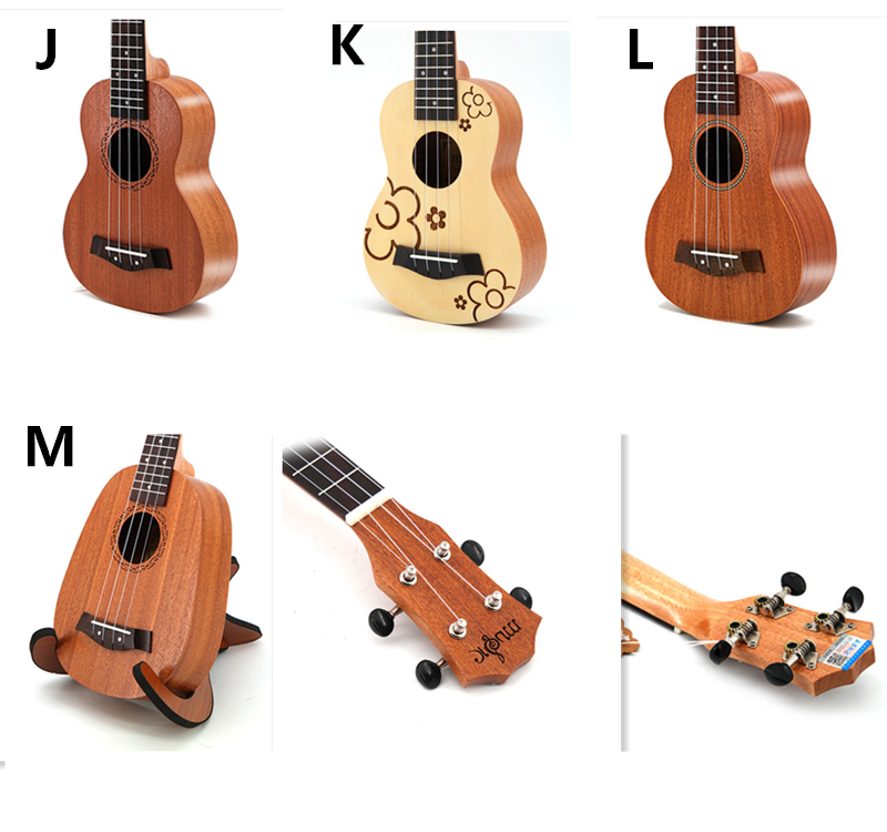 SevenAngel 21 Inch Ukulele Soprano 4 Strings Mini Guitar 15 Frets Hawaii Ukelele Closed Knob Uku Wholesale Dropshipping
