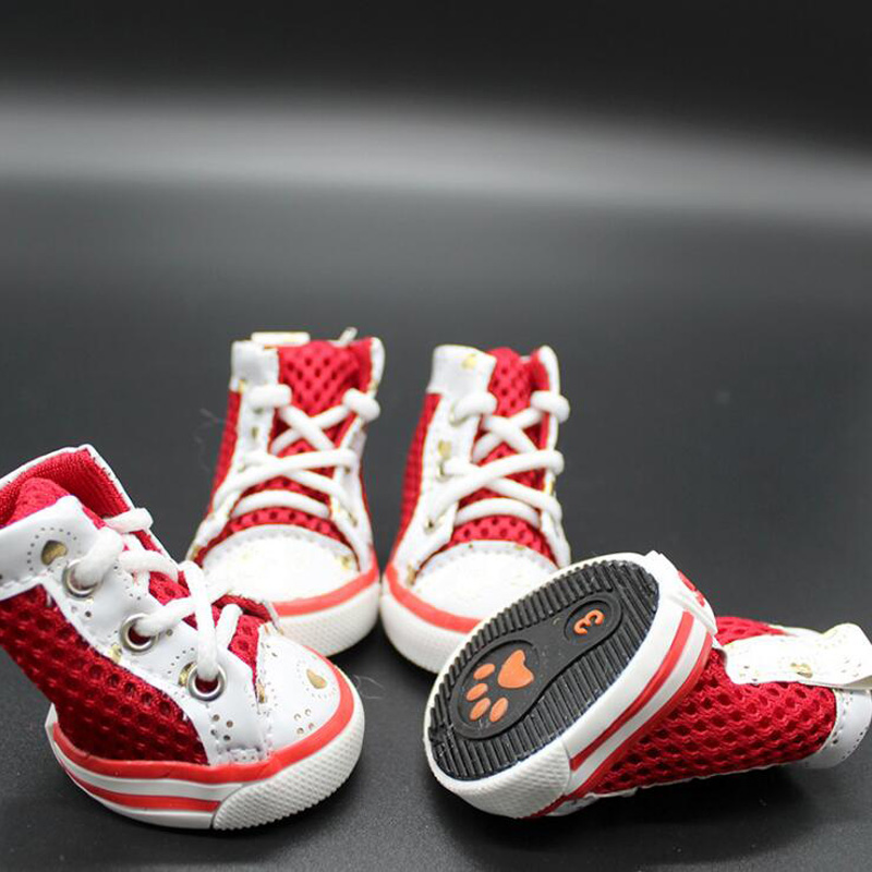 Pet Dog Casual Puppy Cat Breathable Lace-up Sneakers Color Anti-slip Boots Shoes for York Chihuahua Small Medium Dogs Cats