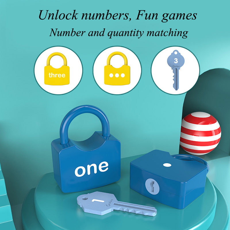 Children Learning Locks With Keys Educational Games Preschooler Number Letter Matching Counting Montessori Car Toy Teaching Aids