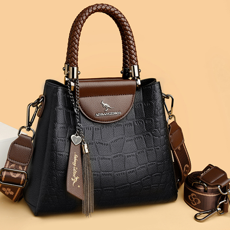 Women Stone Pattern Cross-body Bag Leather Woman Handbag Hot Selling Designer Totes Women Bag Large Brand Bags Luxury Sac A Dos
