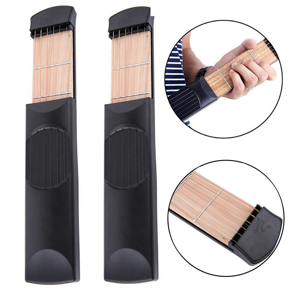 Pocket Acoustic Guitar Practice Tool 6 String Fingerboard 6 Fret Chord Trainer Portable Beginners Guitar Lover