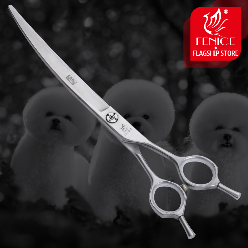 Fenice 7.5 inch JP440C Dog Grooming Curved Blade Scissors Upward Scissors Pet Dog Grooming Scissors Shears Pet Scissors Product