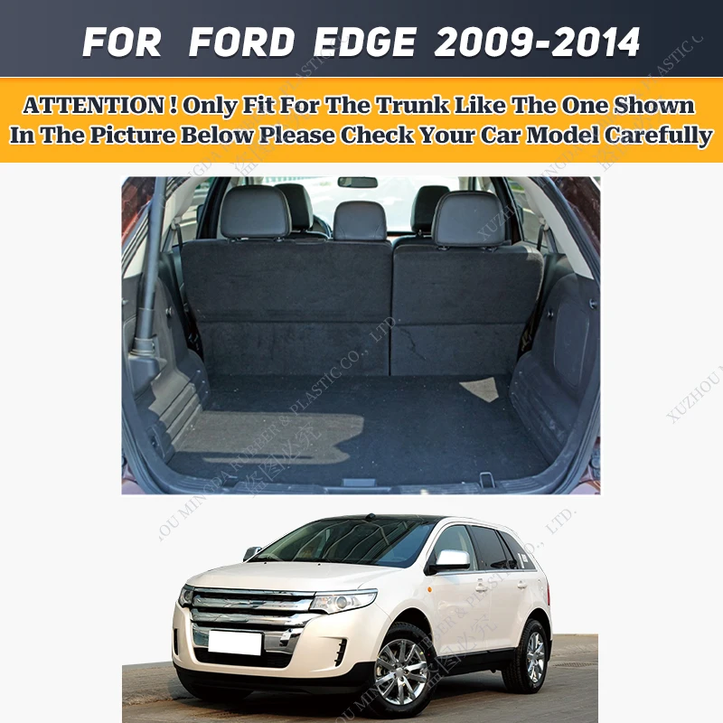 Car Trunk Mat For Ford Edge 2009 2010 2011 2012 2013 2014 Car Floor Mat Foot Pads Cargo Liner Carpet Interior Accessories Cover