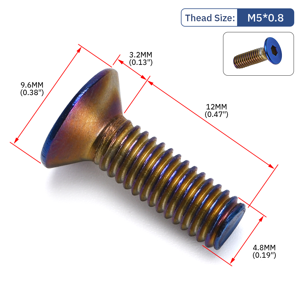 6PCS Burnt Titanium Steering Wheel Bolts Fit a lot of steering wheel Works Bell Boss Kit Flat/Round Head Accessories