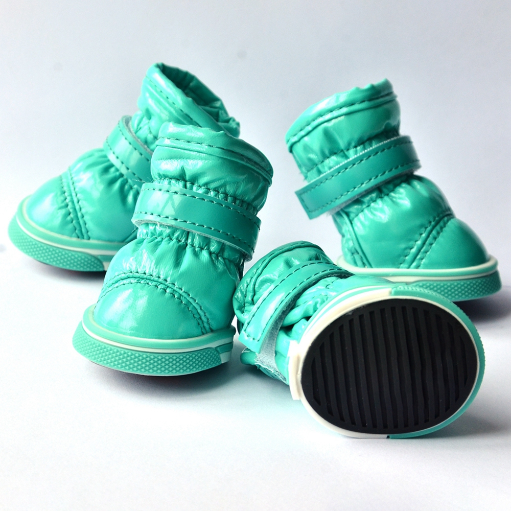 4 Pcs/Set Warm Dog Snow Boots Waterproof Anti-Slip Dog Shoes Outdoor Dog Boots For Small Medium Dog Chihuahua Pet Supplies