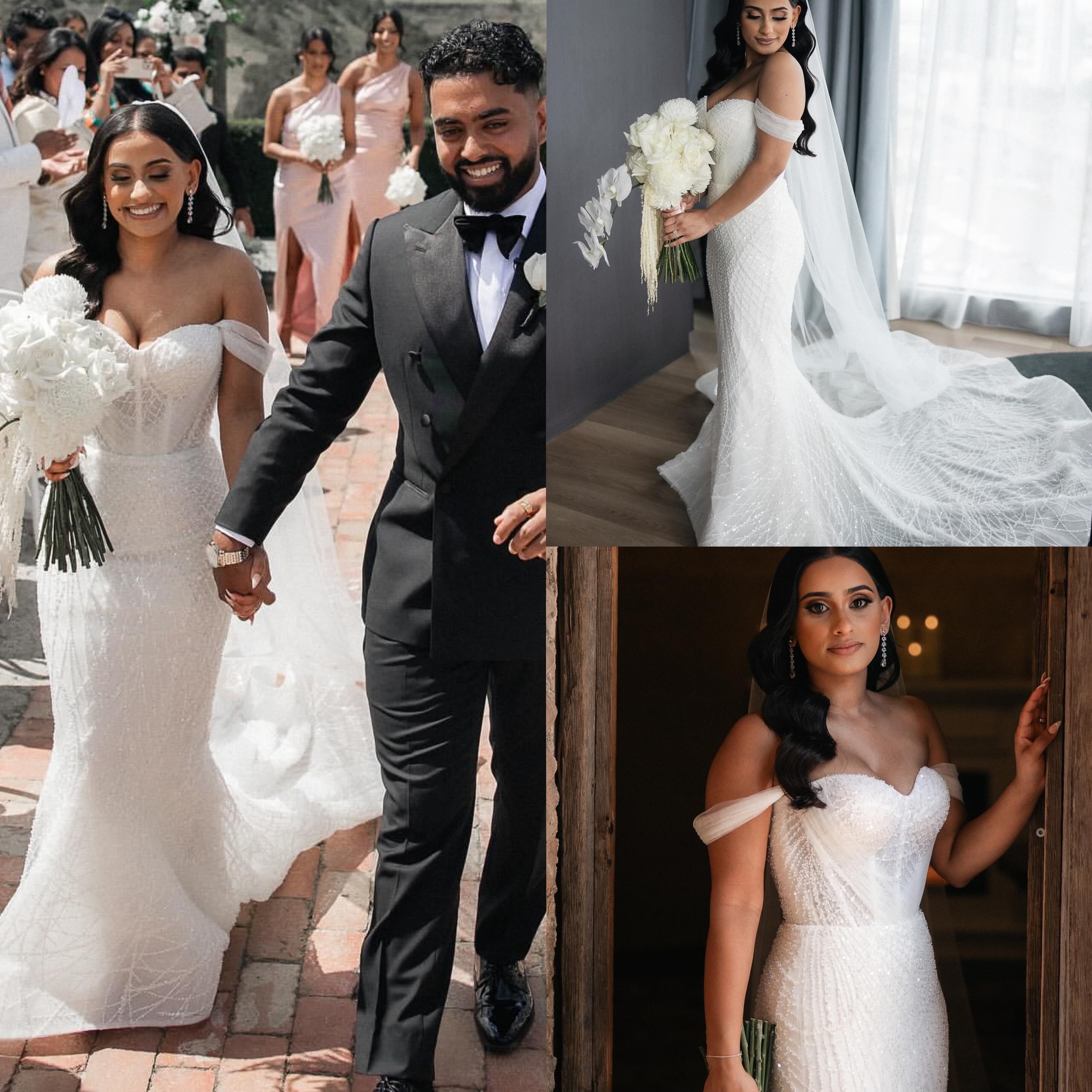 Boho Crystal Mermaid Wedding Dress For Straps Country Wedding Dresses Bridal Gowns Backless Designer Bride Dress 0616