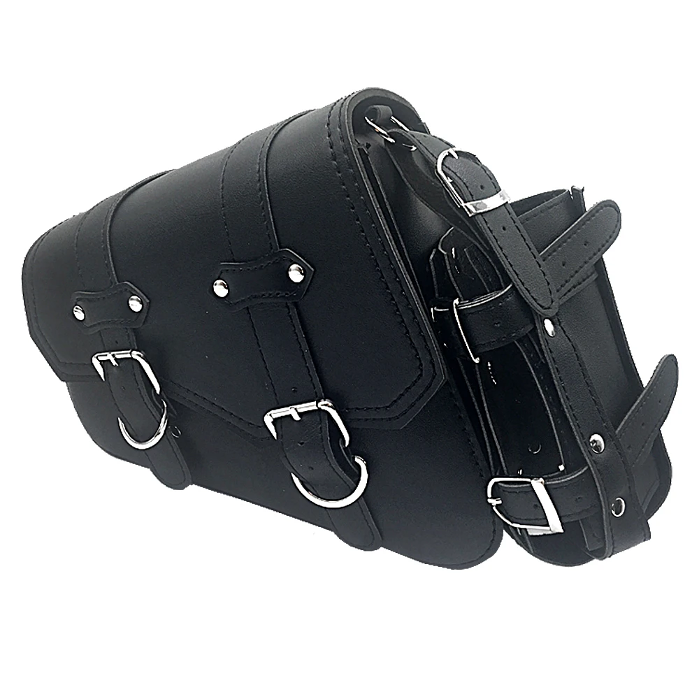 Motorcycle Bag For Harley Sportster Honda Suzuki Yamaha Kawasaki Leather Motorcycle Saddle Bag Waterproof Side Bags Tool Pouch