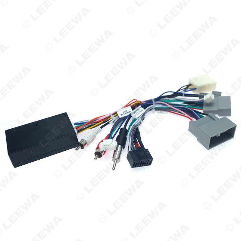 LEEWA Car Audio Radio CD Player 16PIN Android Power Calbe Adapter With Canbus Box For Honda Civic CRV Media Wiring Harness