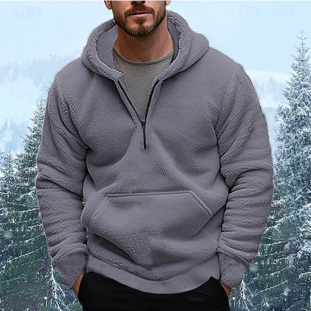 Designer's new autumn and winter casual plus size hooded sweatshirt, men's coral fleece fashionable warm jacket
