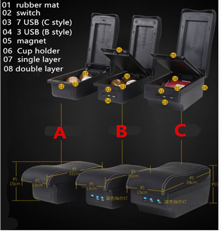 For Renault Dacia Duster 2 3 Armrest Box 2018 2019 2020 2021 Central Console Storage Car Armrest Accessories with USB Port