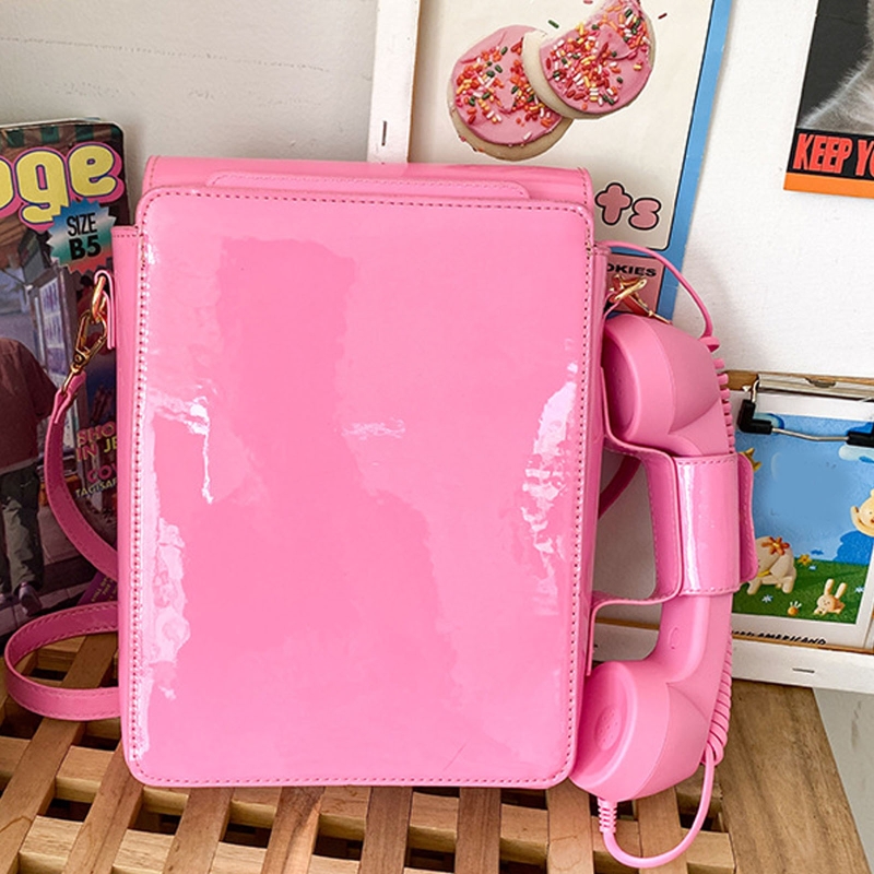 Women Telephone Shaped Handbag and Purses Retro Phone Top-Handle Shoulder Bags Crossbody for Adjustable Strap for Girls Gift