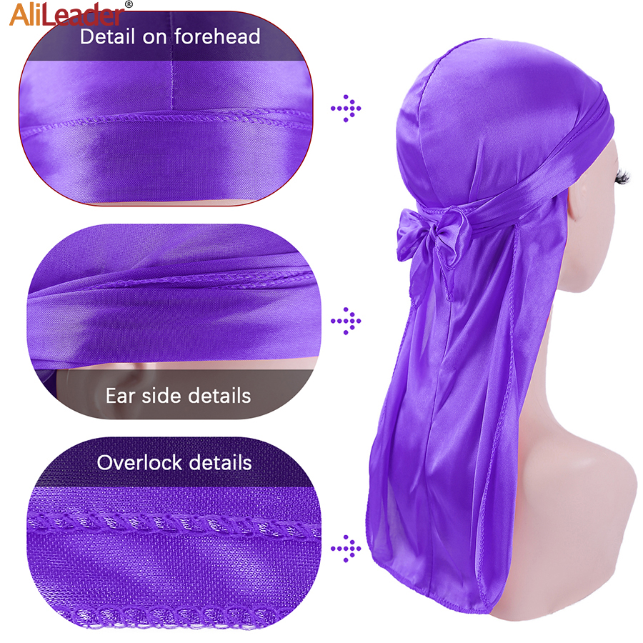 Unisex Men Women Bandana new Durag Headwear Headwear Silk Pirate Cap 2025 Wrap Hat Silk Satin Breathable Bandana Hat Turban Doo Durag Cap