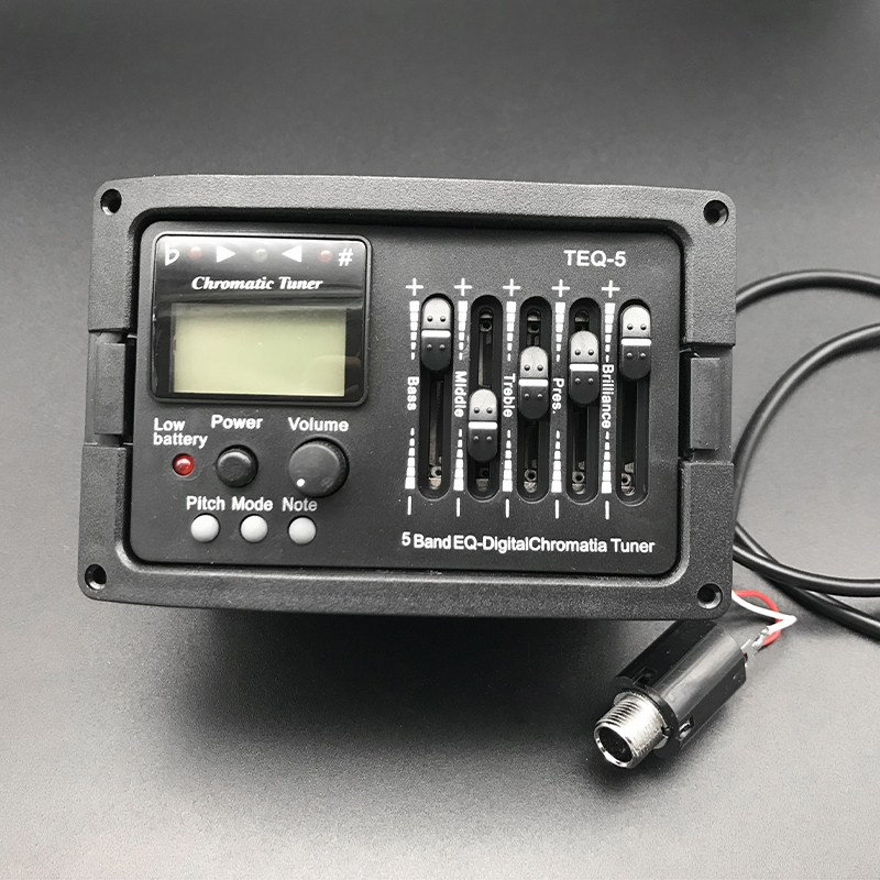 10Set 5 Band Acoustic Guitar Preamp EQ Equalizer TEQ-5 Classical Acoustic Guitar Amplifier Digital Chromatia Tuner Piezo Pickup