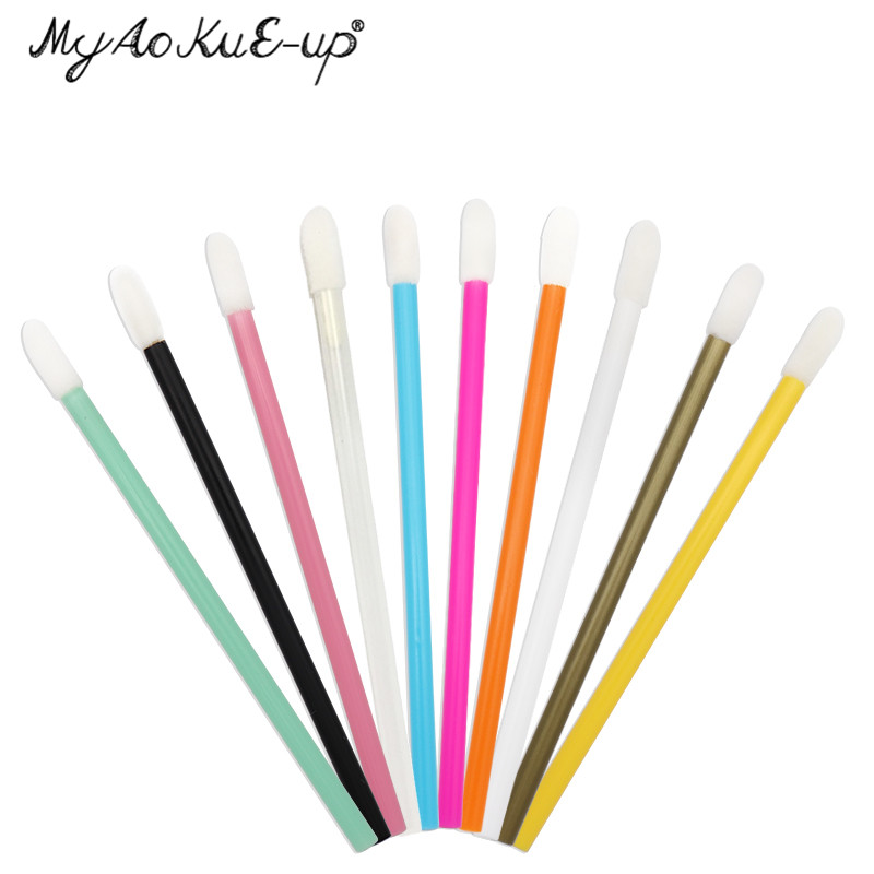 e pcs Brushes Colored Lip Disposable Make Up Brush Cosmetic Lipstick Mascara Gloss Wand Tool Portable Makeup stick up