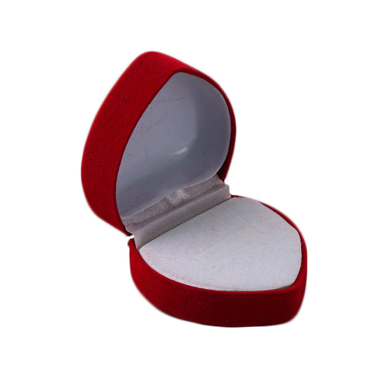 2pcs Red Heart Shape Velvet Earrings Ring Box Jewelry Display Case Holder Gift Boxes Organizer Engagement Wedding Ring Boxes
