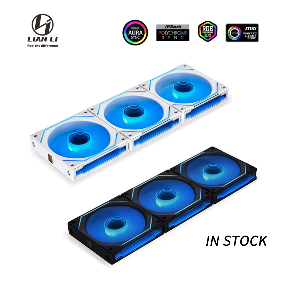 Lian Li UNI 12cm Fan SL 120 Infinity Mirror Daisy Chain ARGB Fan, 40 Leds L-Connect 3.0 System, Black/White Color , UF-SLIN120