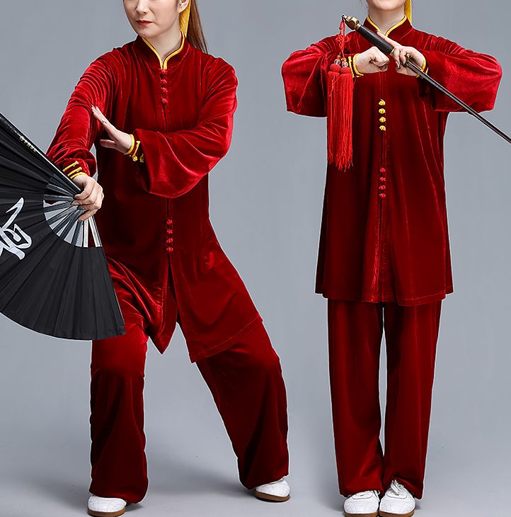 top quality Autumn&winter thickening pleuche female wushu kung fu uniforms tai chi taiji suits martial arts performance clothing