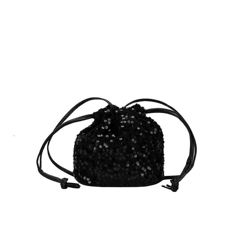 Quality sequin drawstring bucket for women's autumn new trendy and casual versatile single shoulder crossbody bag