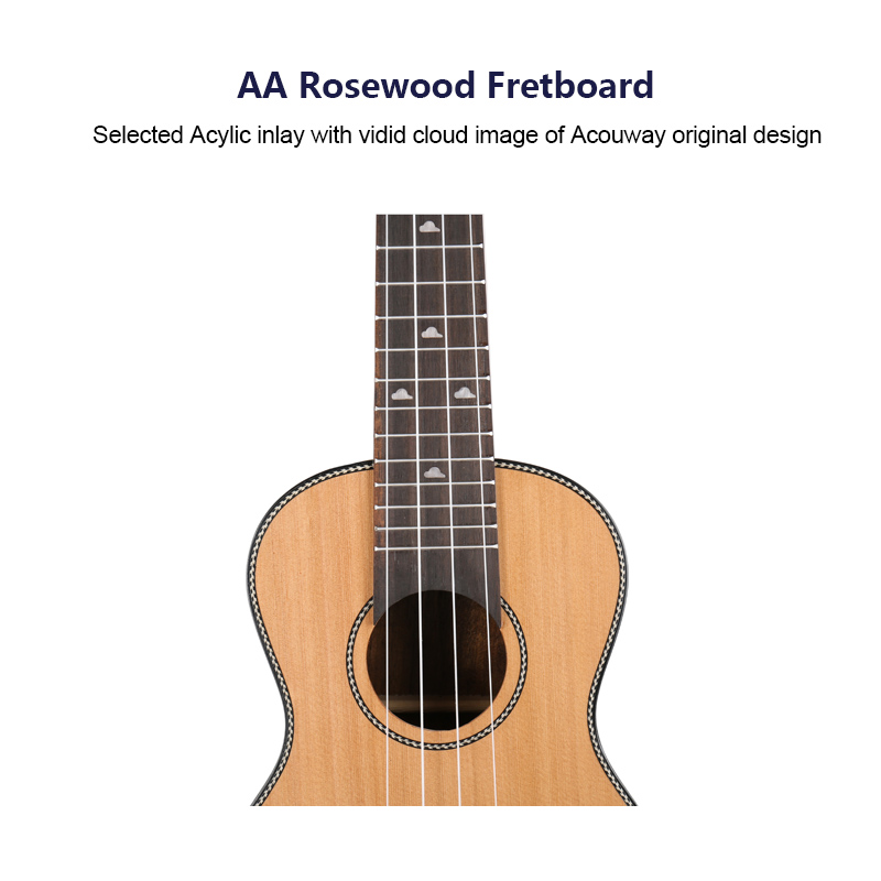 Acouway Ukulele 21 24 26 inch Ukulele Soprano Concert Tenor Ukulele solid spruce top uku Ukelele Hawaii guitarMusical Instrument