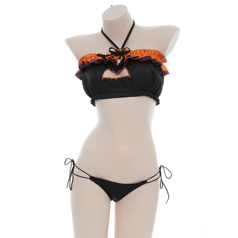 AniLV Halloween Lingerie Party Series Costume Carnival Pumpkin Bat Devil Three-point Bikini Bodysuit Pajamas Uniform Cosplay