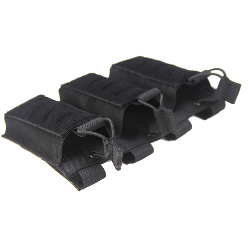 Molle Pouch Tactical Magazine Bag Elastic Open-Top Triple Mag Pouch Holder Carrier For M4 M14 M16 AK AR