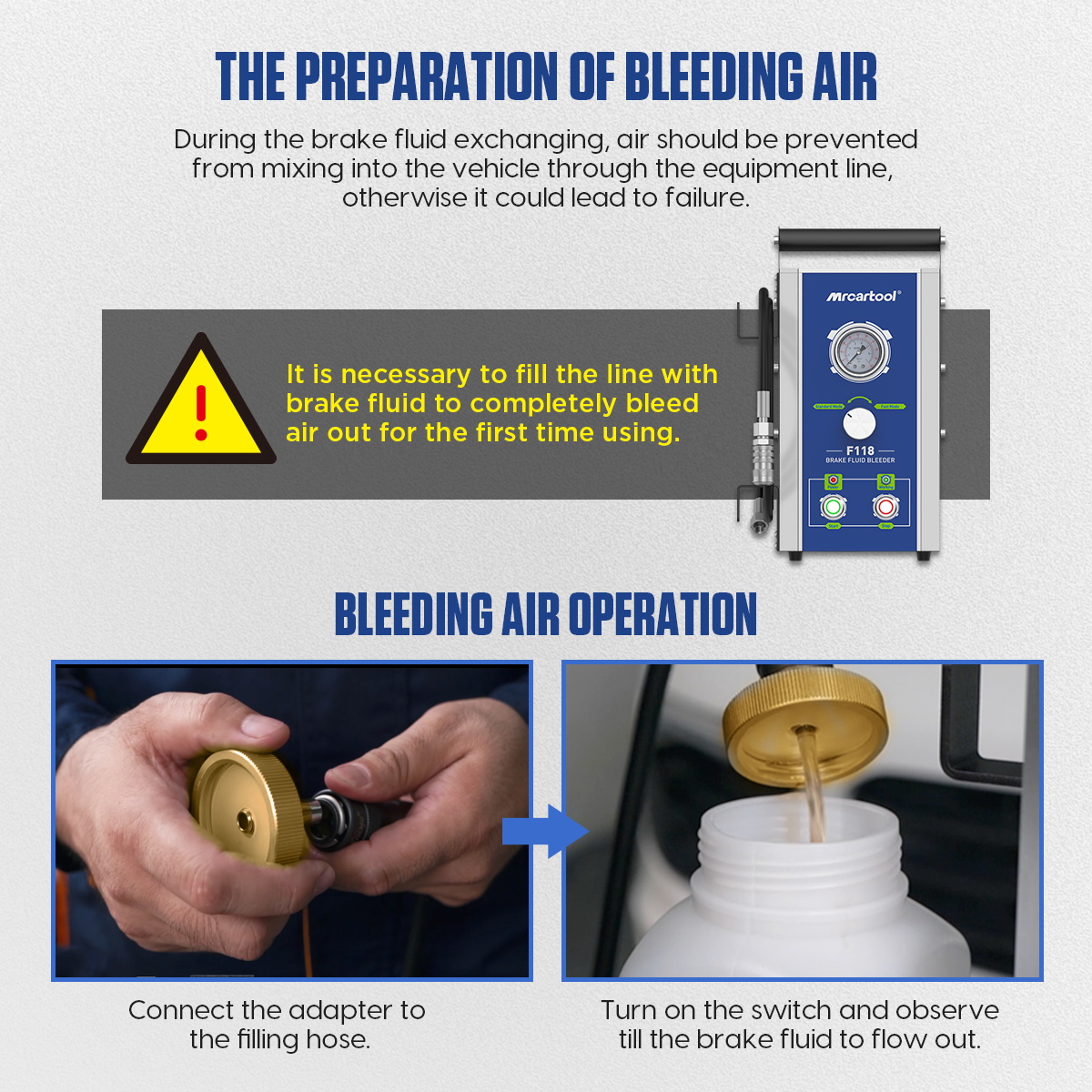 MRCARTOOL Automotive Brake Fluid Extractor 110/220V With Pressure Display Car Pulsating Brake Fluid Bleeder Pump Kit Oil Changer