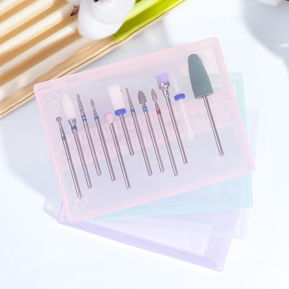 STZ 1pcs Empty Nail Drill Bits Storage Box Stand Display Container Holder Case for Milling Cutter Manicure Tool Accessories #994