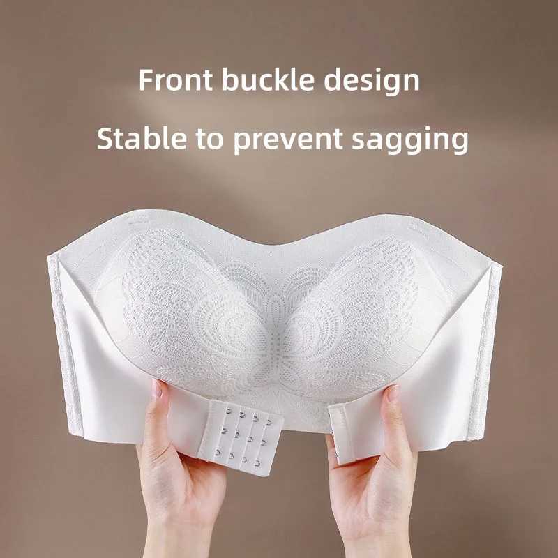 Bras Women Push Up Bra Sexy Strapless Invisible Underwear Front Closure Plus Size Breathable Butterfly Brassiere Female Lingerie 240410