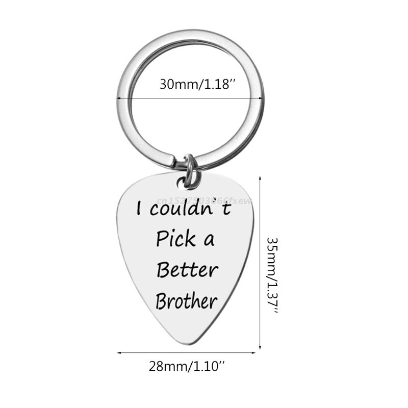 Metal Ukulele new Picks 2025 Pendant Keychain with Ring Letters Carved Guitar Picks Bass Mediator Acoustic Guitar Accessories