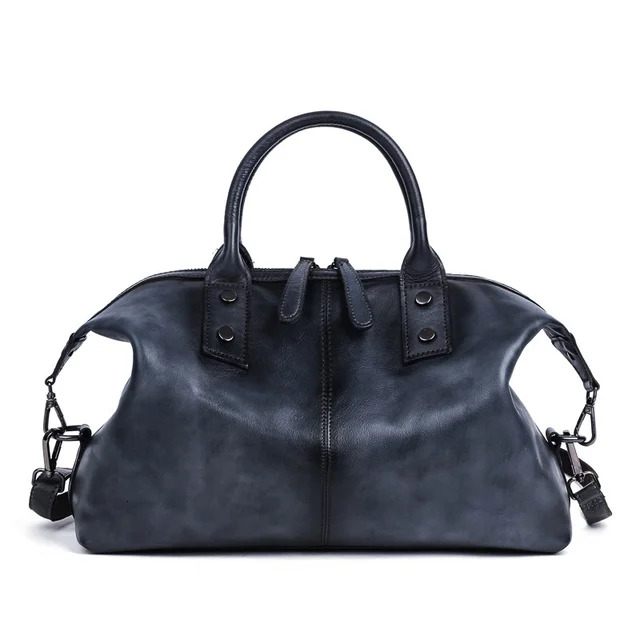 New Hand Painted Women Handbag Genuine Cowhide Leather Dumpg Large Capacity Vintage Top-Handle Bag For Female Genuine Leather BagVoyage