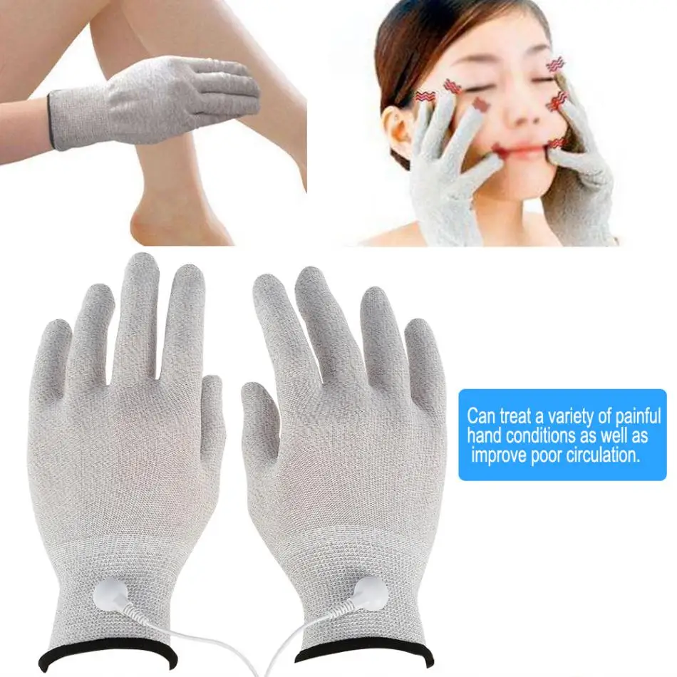 aaa Conductive Tens hine Pair Gloves Facial Massager Electro Therapy Electrode Hand Massage Electrotherapy Wires de therapy