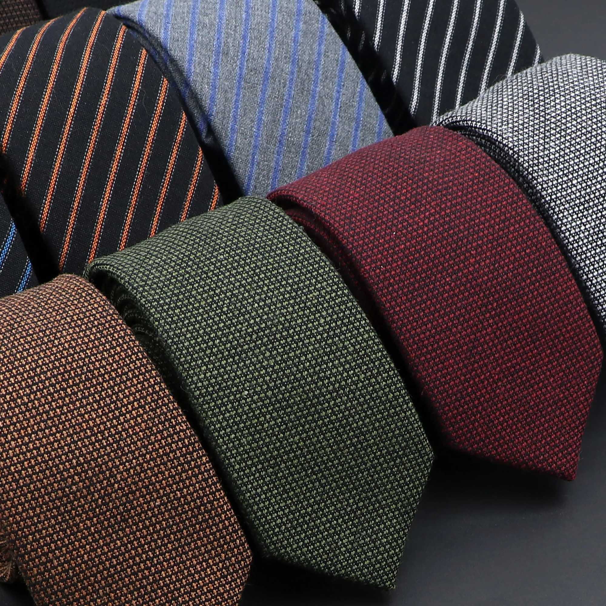 Original High Quality Solid Cotton Handmade Wool Ties Men Necktie Striped Narrow Collar Slim Cashmere Casual Tie AccoriesX241111