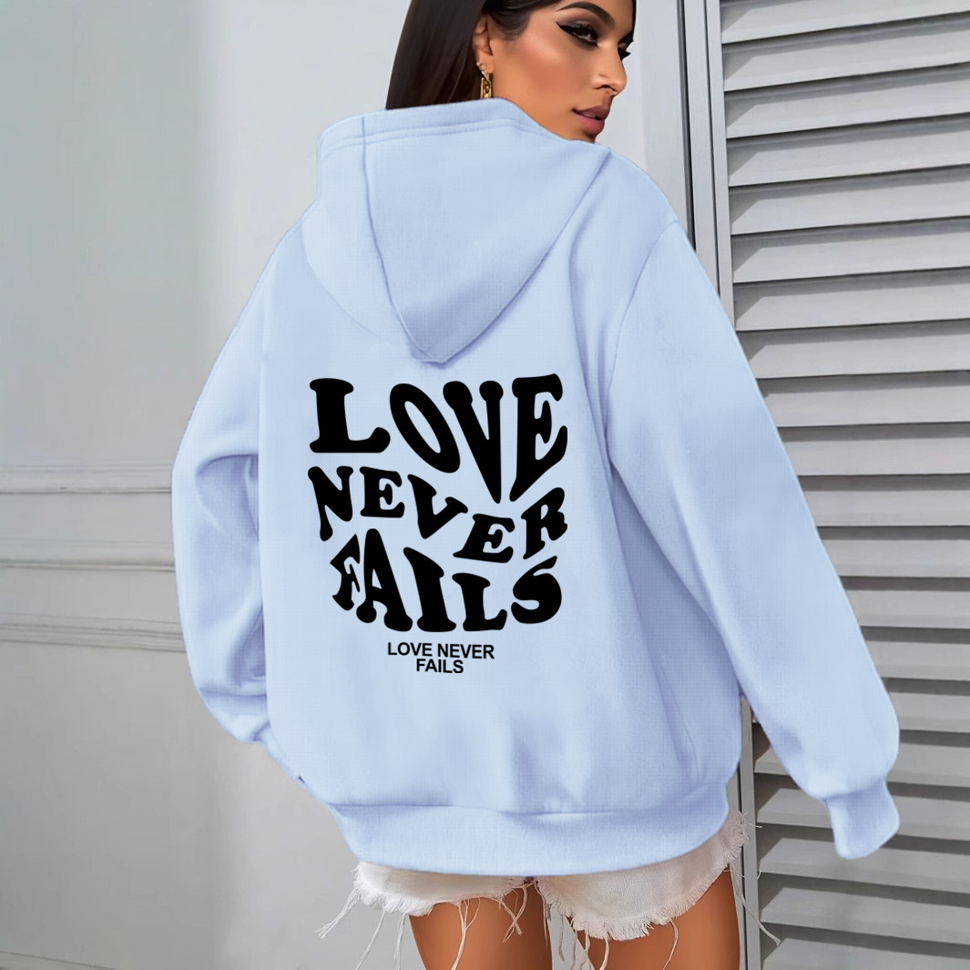 Designer hot selling women's versatile casual fashion LOVE pullover loose hooded sweatshirt