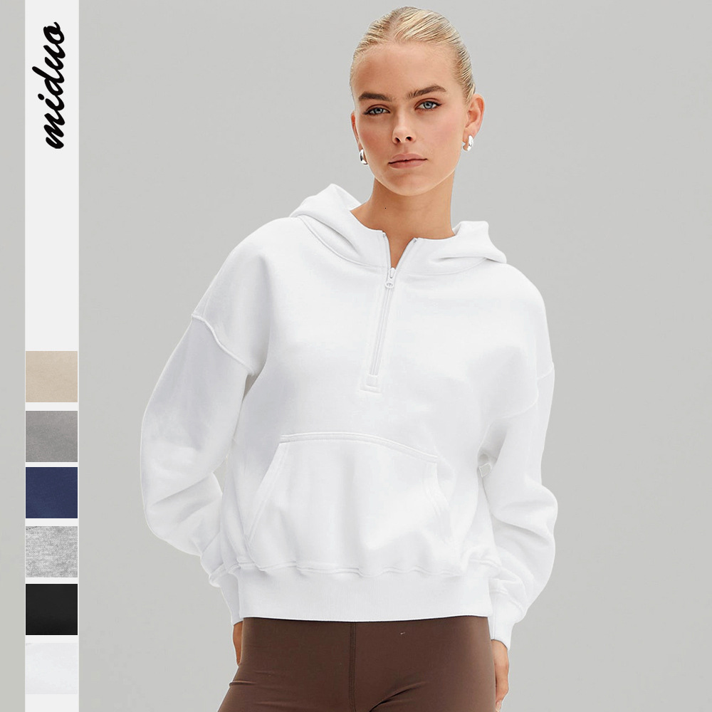 Designer Personalized Trendy Brand Half Zipper Fashionable Loose Hoodie Long Sleeve Top