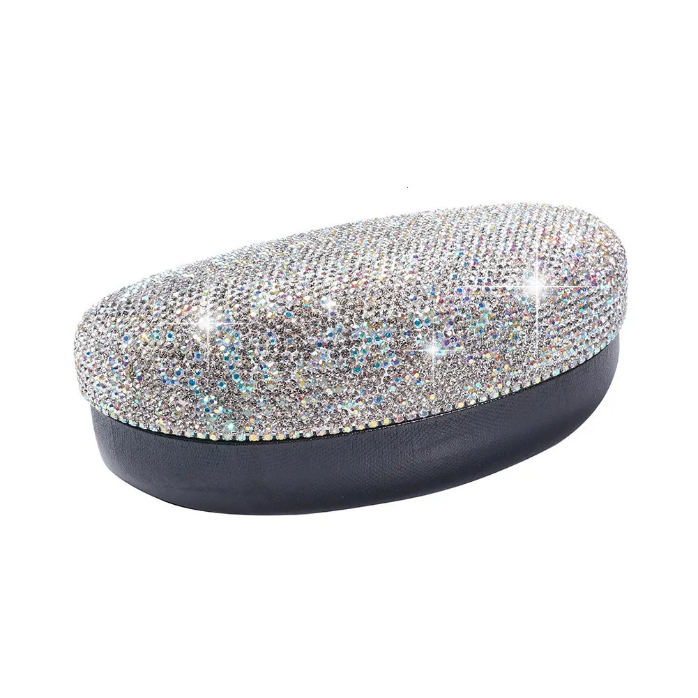 Portable Travel Bling Crystals Decor Sunglasses Hard Case Eyes Glasses Storage Organizer Box 240327