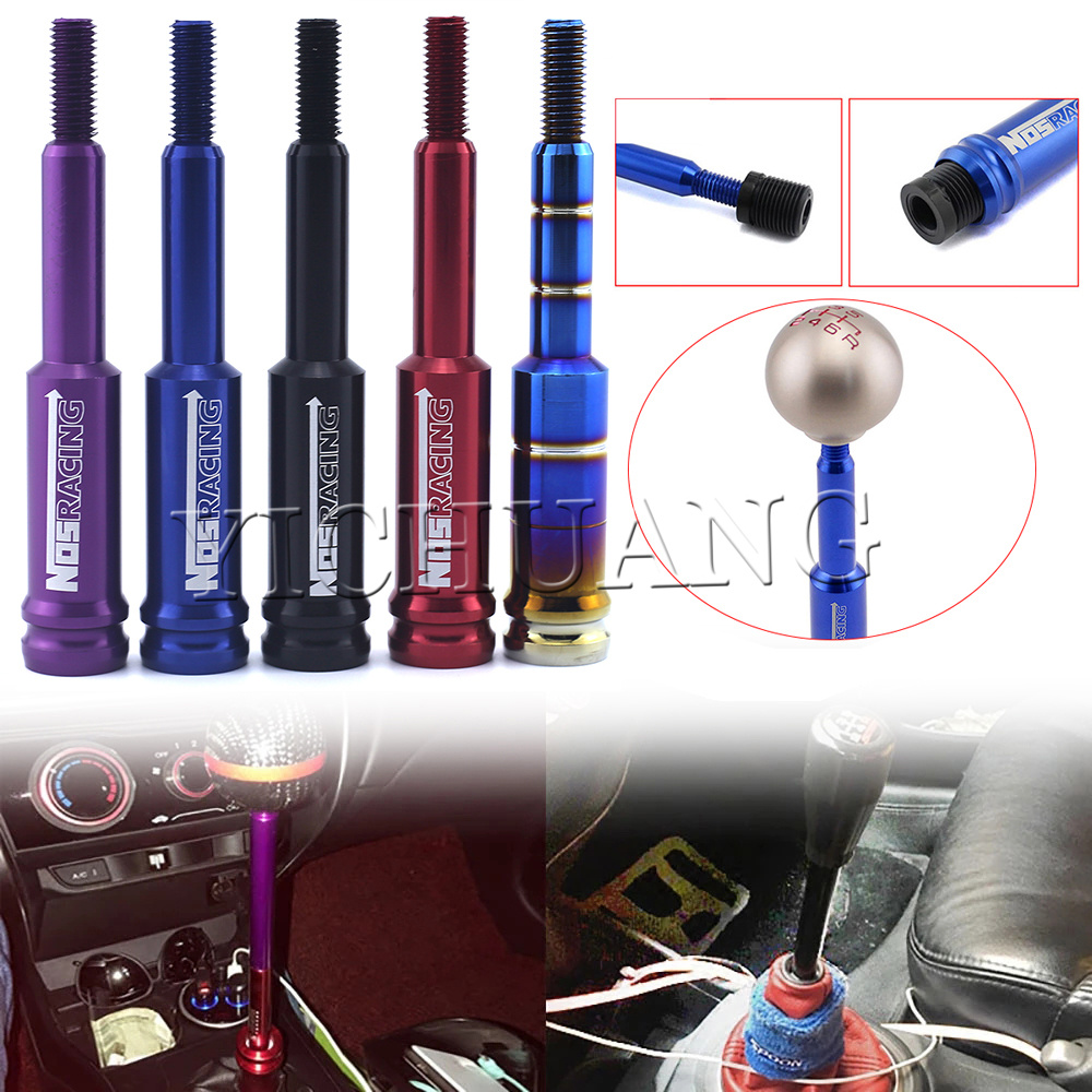 NOS 2025 Burnt Blue Universal Racing Aluminum Gear Shift Knob new Extender Adjustable Shifter Lever Extend