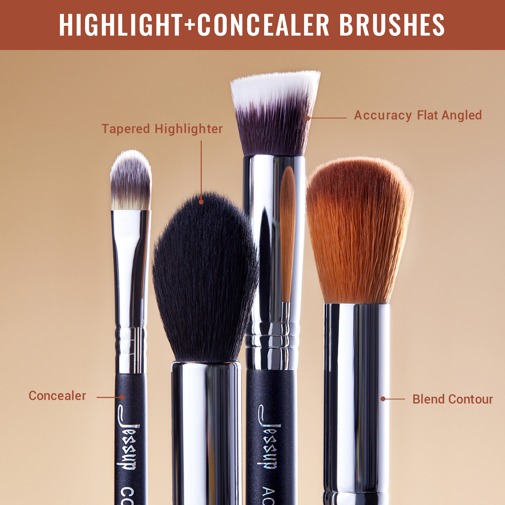 a e set pcs T Jessup Makeup Brushes Set Cosmetic tools Beauty Make up Brush Eyeliner Concealer Lip Pencil Black
