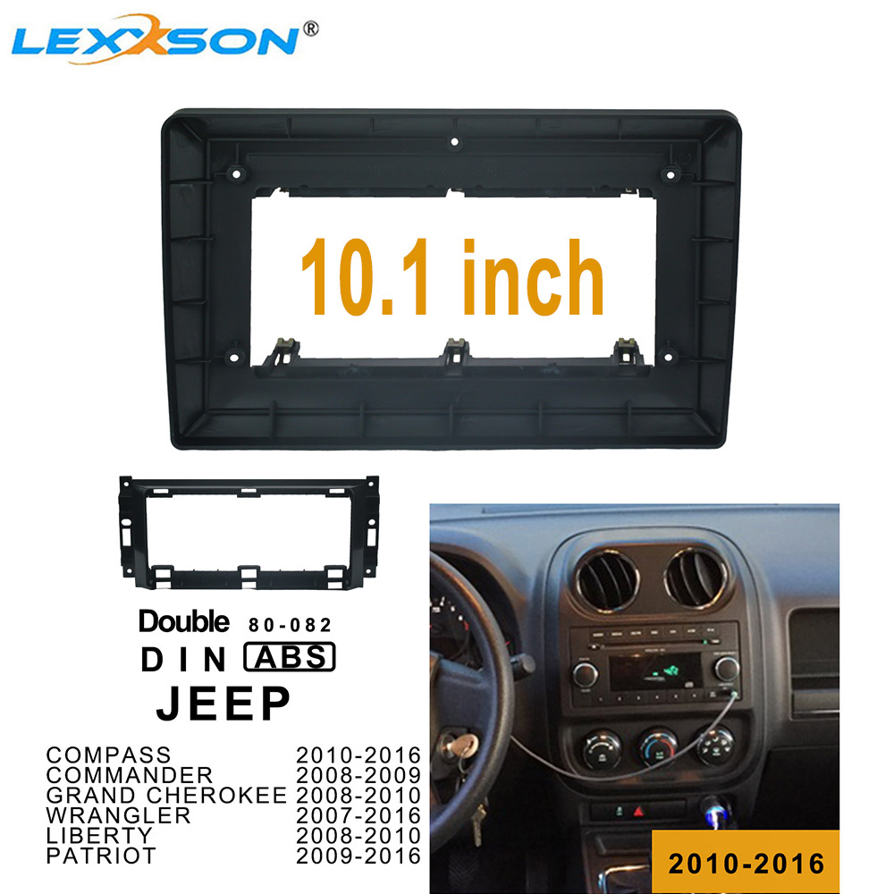 10.1 Inch Car Fascias for JEEP Grand Cherokee COMPASS PATRIOT Double Din Car DVD Frame Adaptor Mount Panel Dash Install Kit