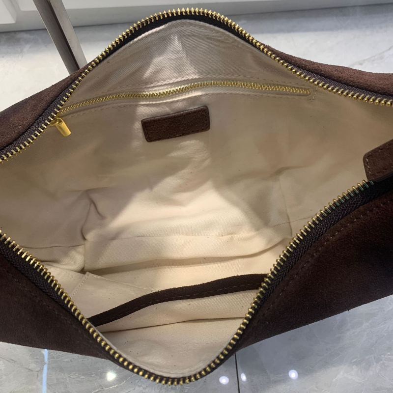 New Thick Real Suede Leather Hobo Tote Green Coffee Color Designer Women Handbag Stylish Winter Shoulder Bag Zipper Style BagVoyage
