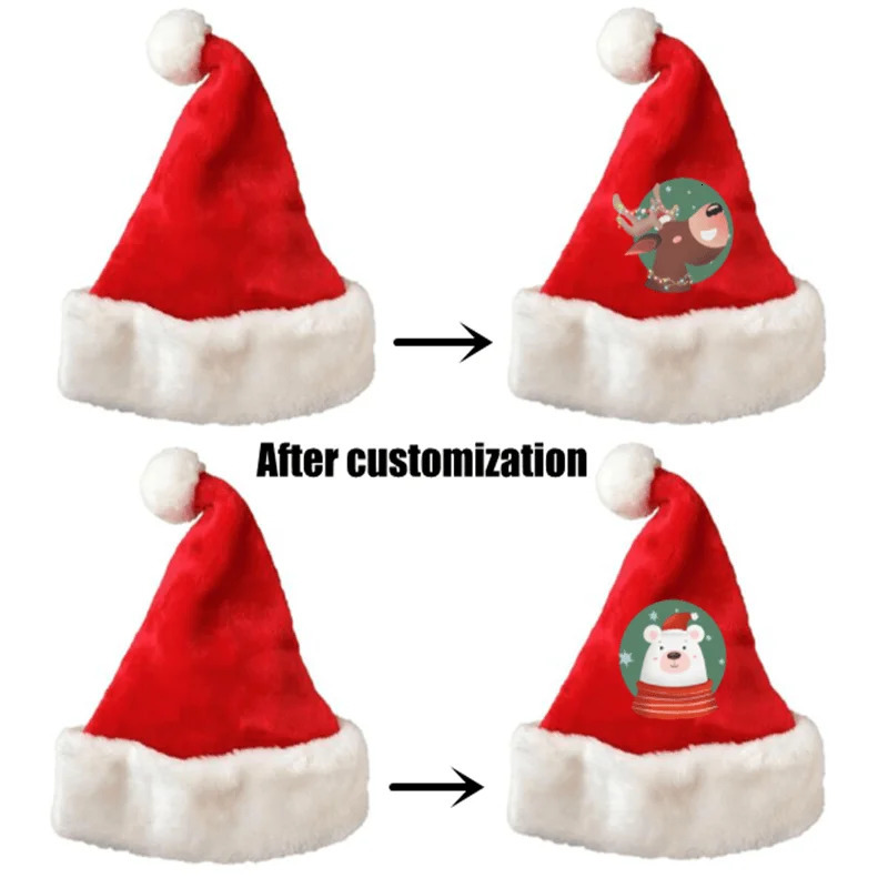 Years gift Christmas hat decoration Santa Claus decoration gift personalized customization Christmas hat DIY for ren 241108