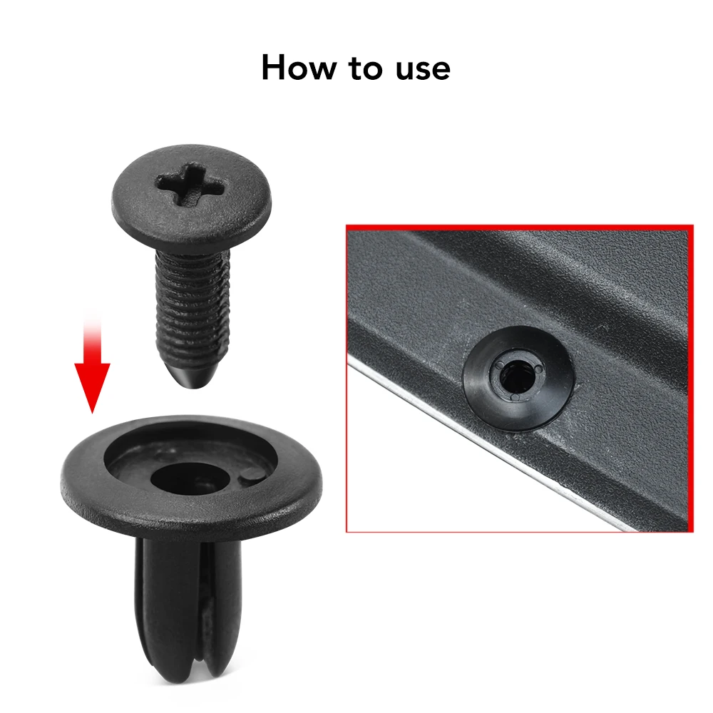 50set 6mm Car Fastener Clip Bumper Fender Liner Rivet for Automobiles, Parts Accessories Honda Civic 8Th Gen Vw Up