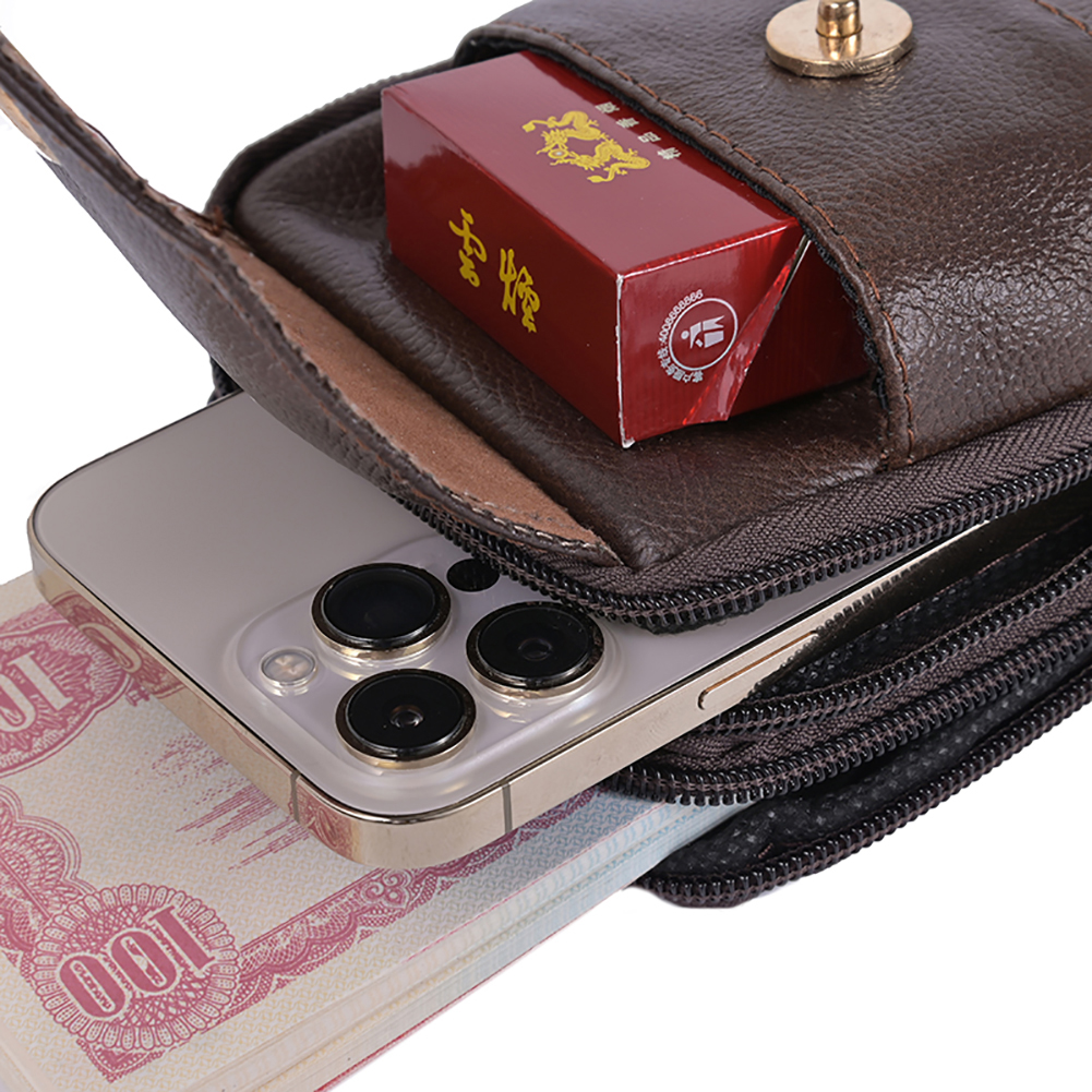 Bag Men Crossbody Stylish Waterproof Leather Simple Shoulder Bag Lightweight Coin Phone Purse Male Travel Outdoor Bag smile