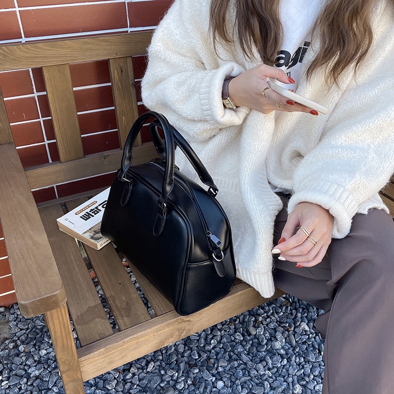 Vintage Solid Color Leather Crossbody Bags For Women Simple Quality Shoulder Messenger Bag Lady Handbags Female Elegant Purses